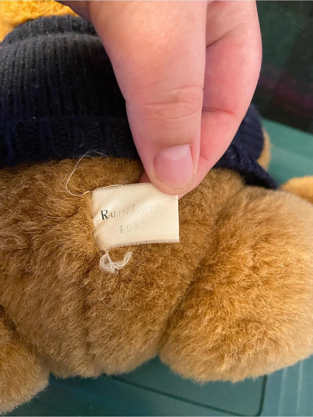 1997 Ralph Lauren Polo Bear Plush Teddy - Navy Sweater